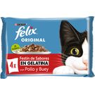 Comida Húmeda Gato Adulto Gelatina Con Pollo y Bue Felix
