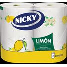 Papel Cocina Maxi Rollo Limón 200 Servicios Nicky