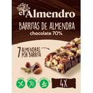 Barritas de Almendras Chocolate Negro 70% 4X25Gr El Almendro