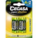 Pila Alcalina Aaa Lr03 4+2U Gratis Cegasa