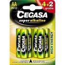 Pila Alcalina Aa Lr06 4+2U Gratis Cegasa