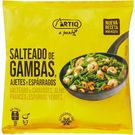 Salteado de Gambas Ajetes y Espárragos Artiq