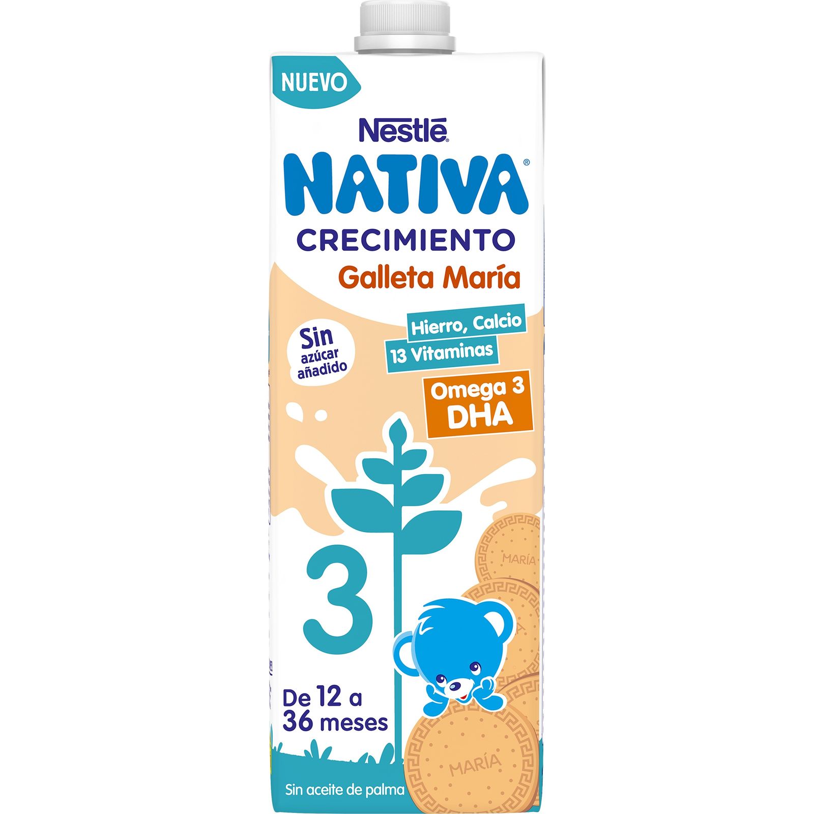 NATIVA Leche (3) de crecimiento en polvo, a partir de los 12 meses