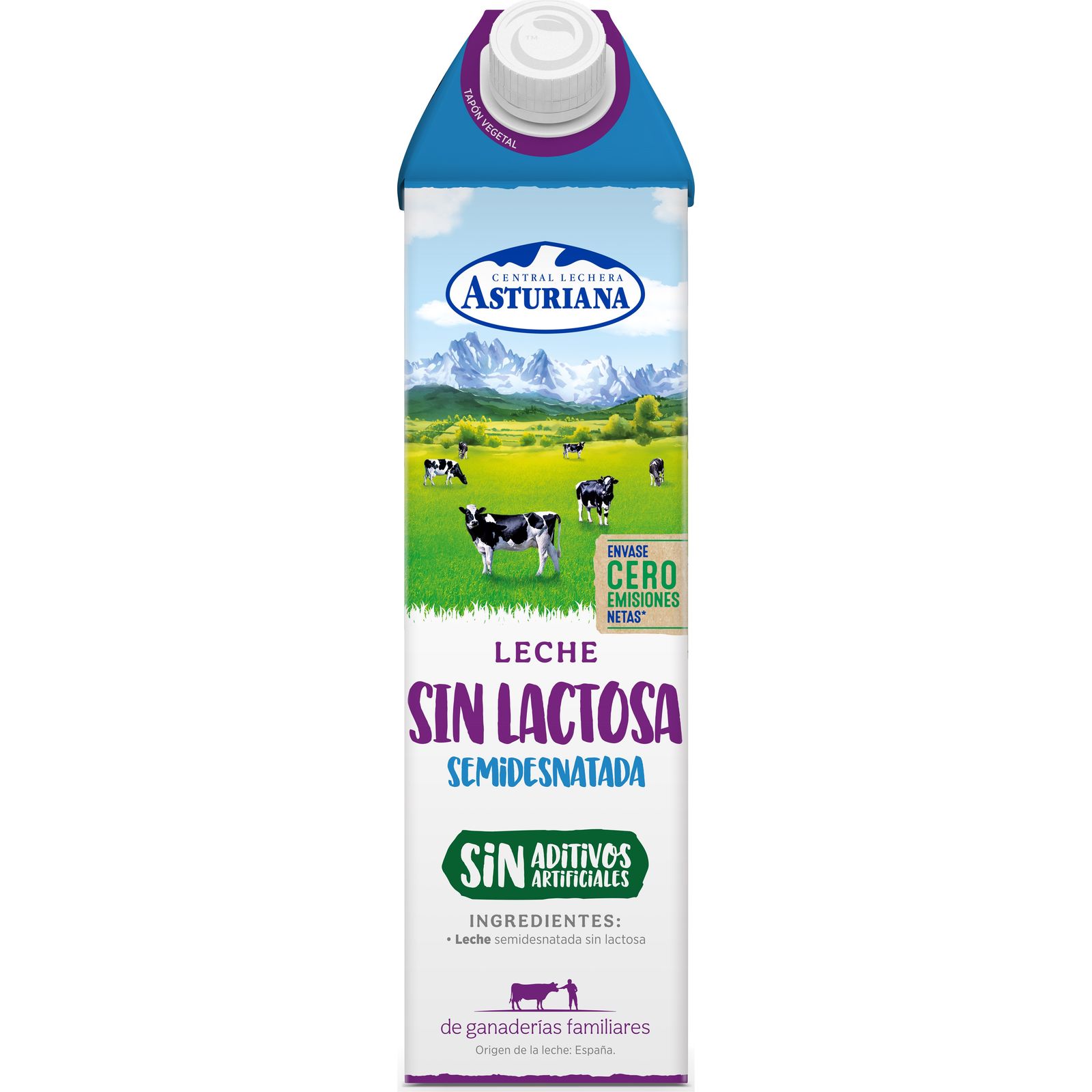 leche semidesnatada sin lactosa 200ml, pk-6 - El Jamón