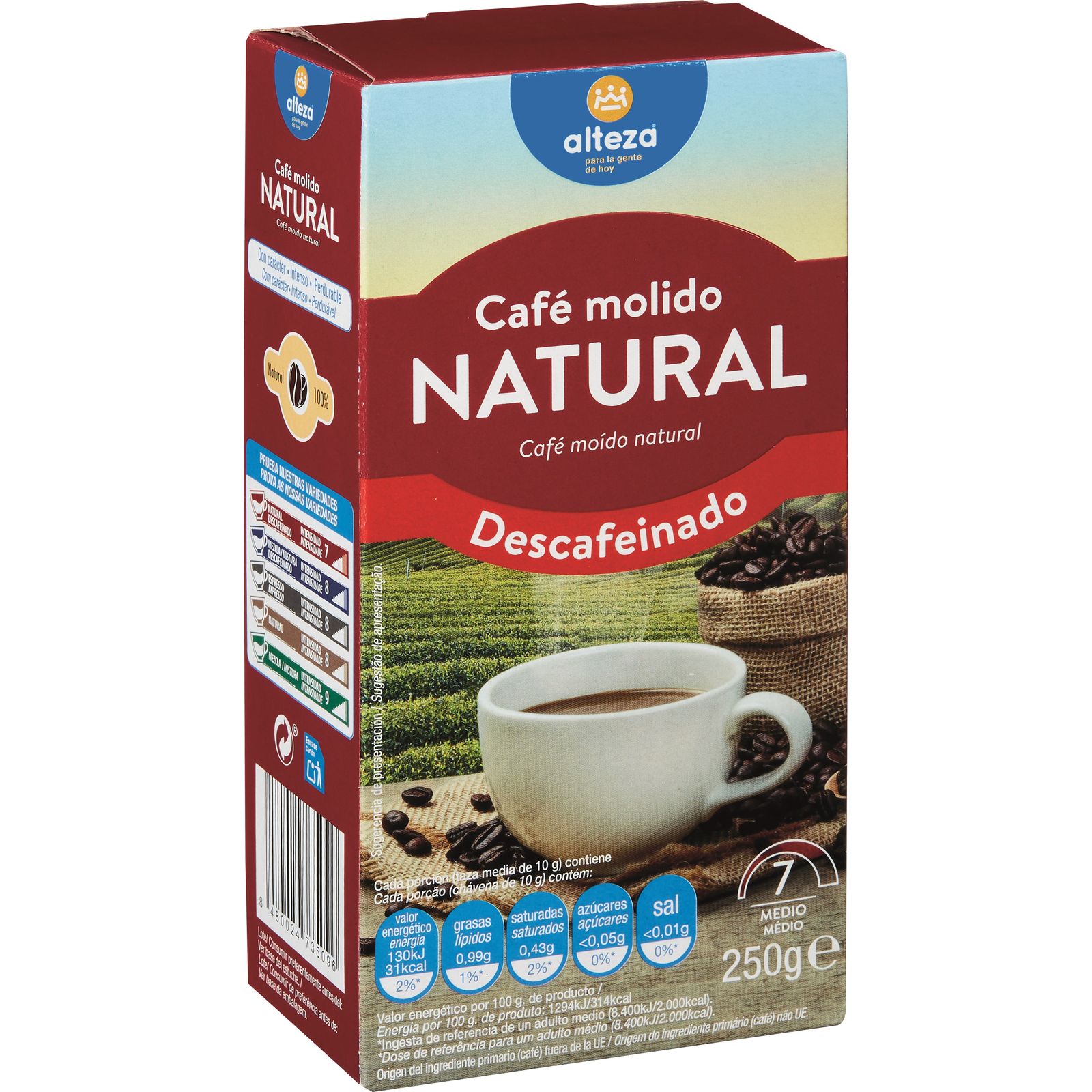Café molido Natural 250 g. : : Alimentación y bebidas