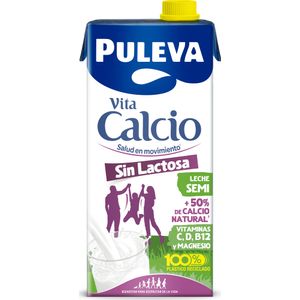 Puleva Leche semidesnatada sin lactosa Botella 1 lt